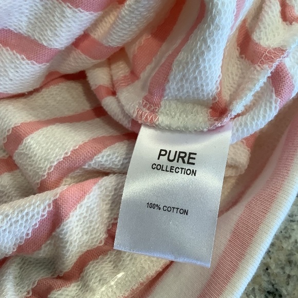 Pure Collection Pink & White Tie Front Pullover Sweatshirt Top Size 8/10 - Picture 7 of 10